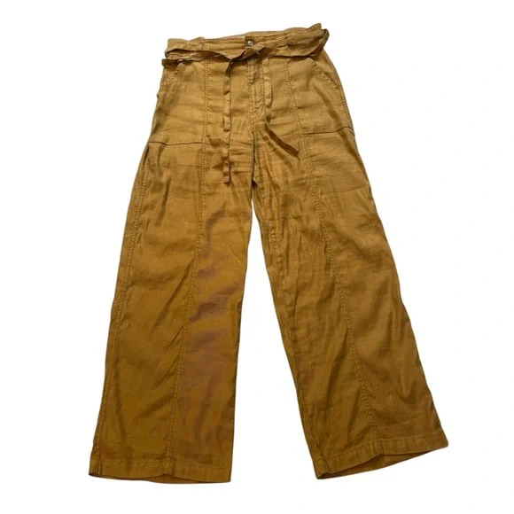 HUDSON (Anthropologie) Tie Waist Wide Leg Trouser in Desert Sand, Sz 32 - Picture 4 of 14